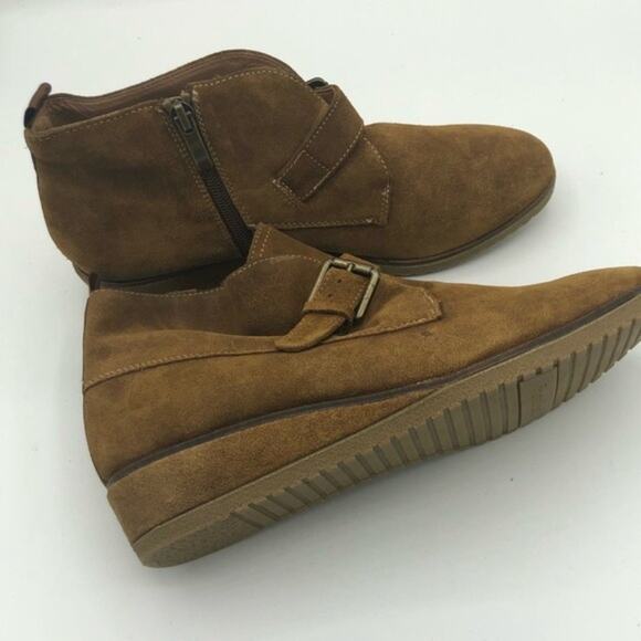 Franco Sarto  Womens Cognac Brooke Wedge Ankle Bootie - Picture 7 of 16